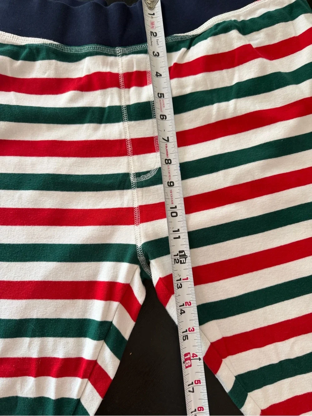 J. Crew Navy Striped Red, Green & White Pajama Pants Sz L k497